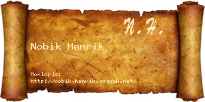Nobik Henrik névjegykártya